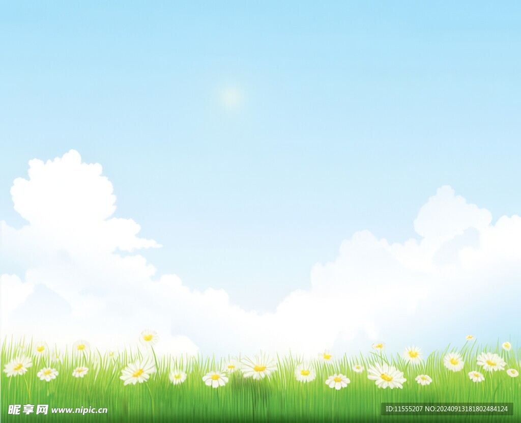 春光明媚户外风景鲜花草地