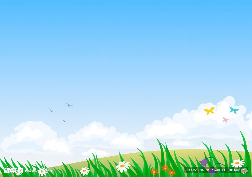 春光明媚户外风景鲜花草地