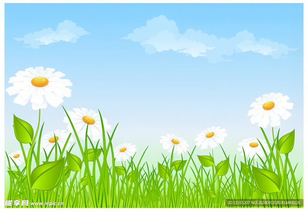 春光明媚户外风景鲜花草地