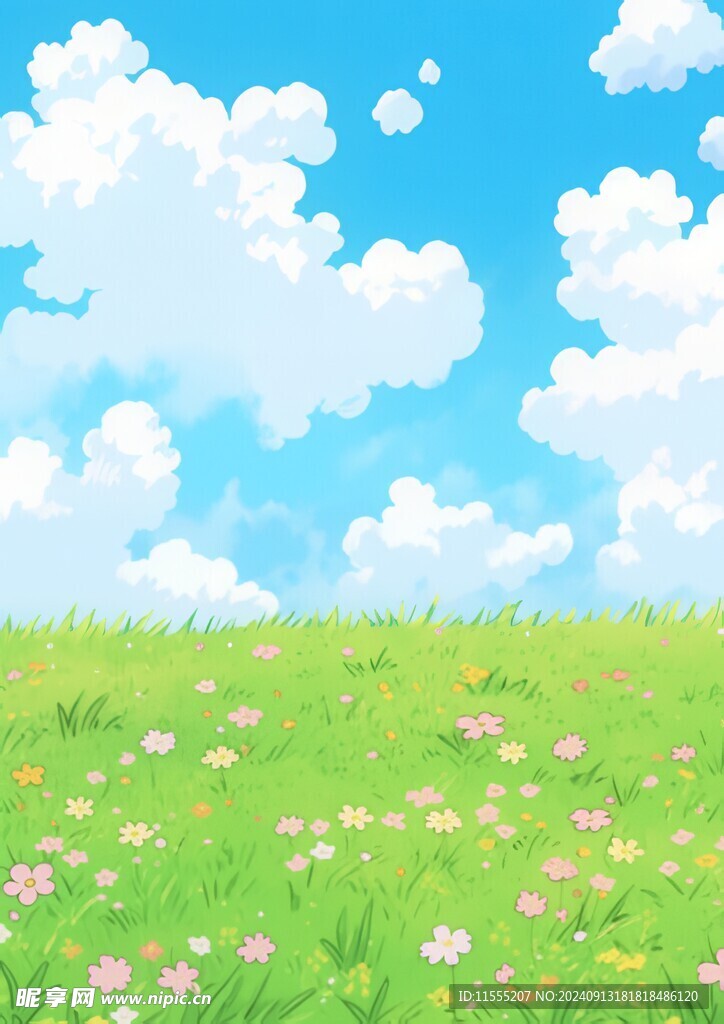 春光明媚户外风景鲜花草地