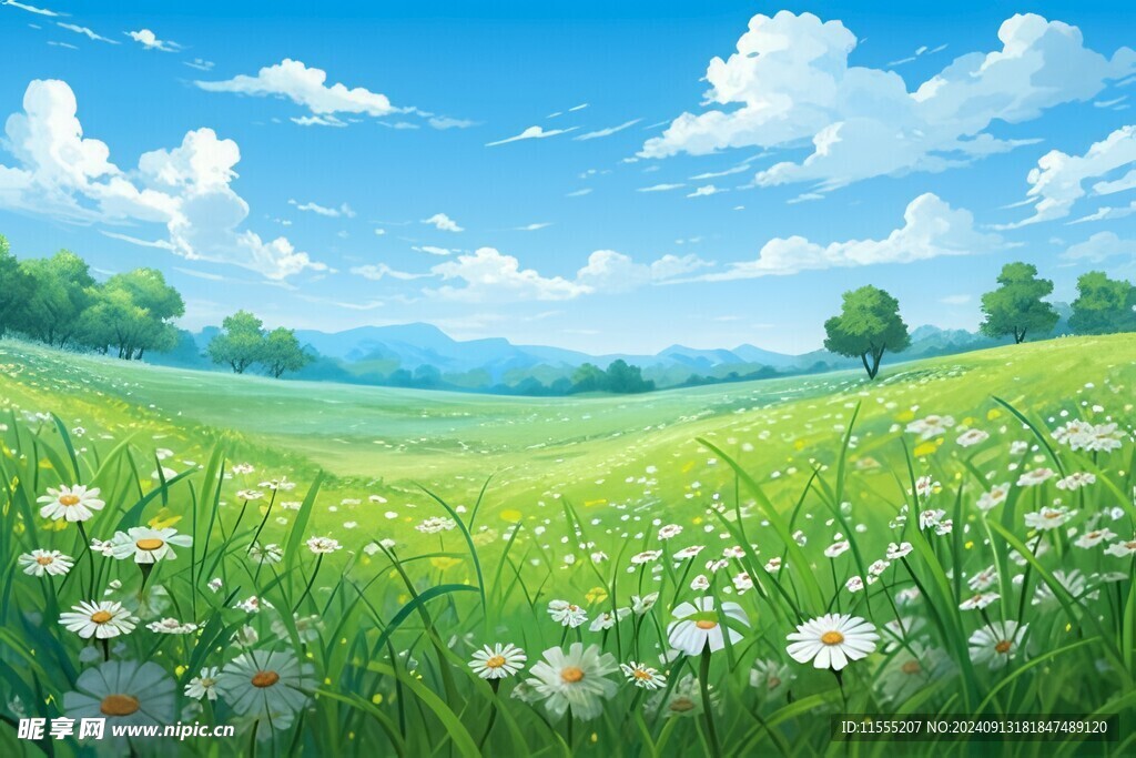 春光明媚户外风景鲜花草地