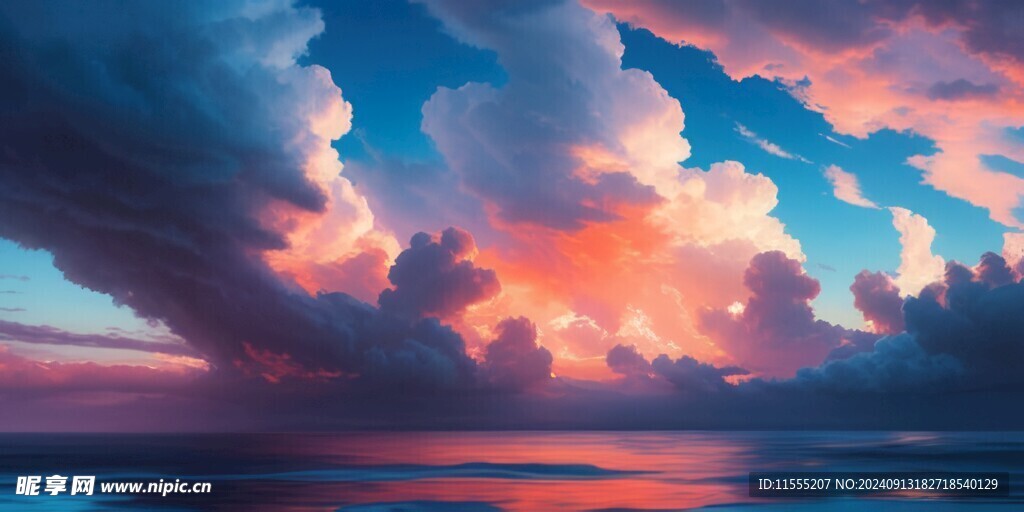 海面彩云彩霞风景