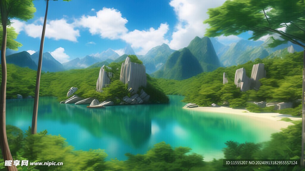 世外桃源海景隐秘海岛场景图