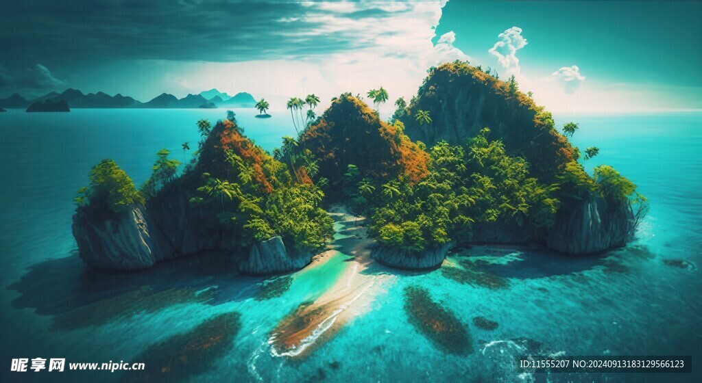 世外桃源海景隐秘海岛场景图