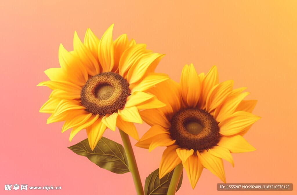 阳光下向日葵秋季丰收场景