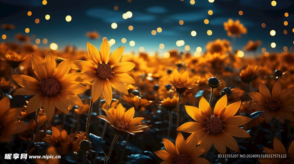 阳光下向日葵秋季丰收场景