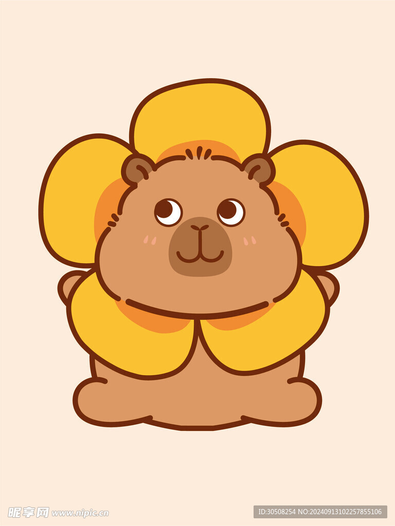 卡通水豚 卡皮巴拉 水豚插画 