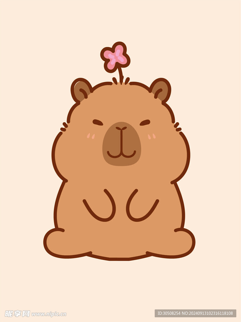 卡通水豚 卡皮巴拉 水豚插画 