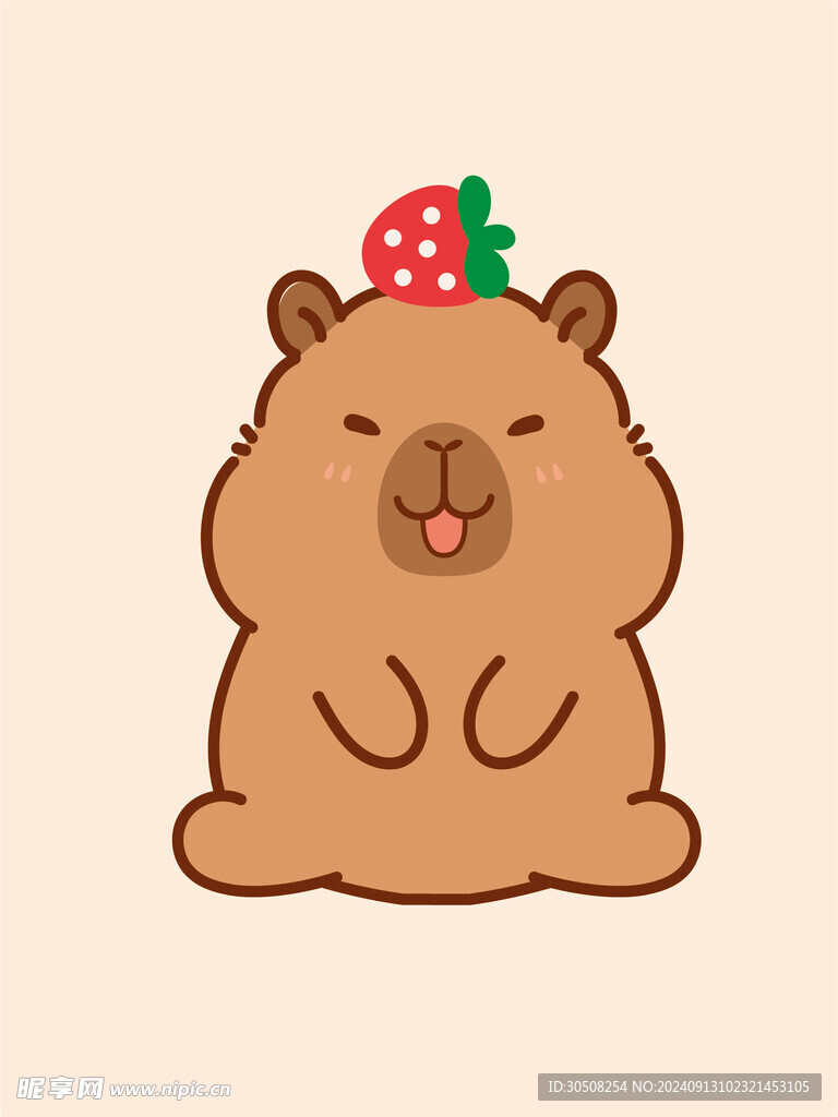 卡通水豚 卡皮巴拉 水豚插画 