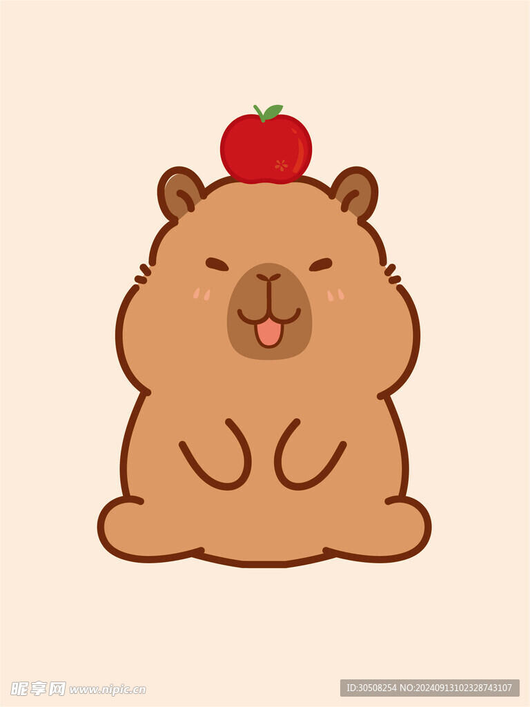 卡通水豚 卡皮巴拉 水豚插画 