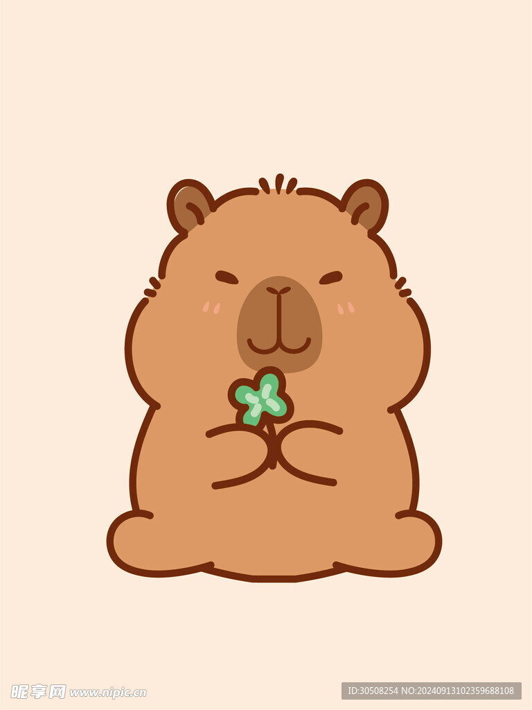 卡皮巴拉 水豚插画 卡通水豚 