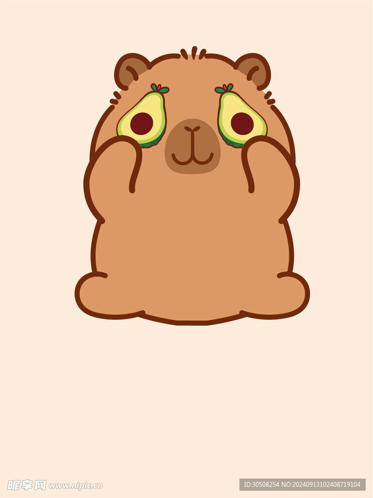 卡皮巴拉 水豚插画 卡通水豚 