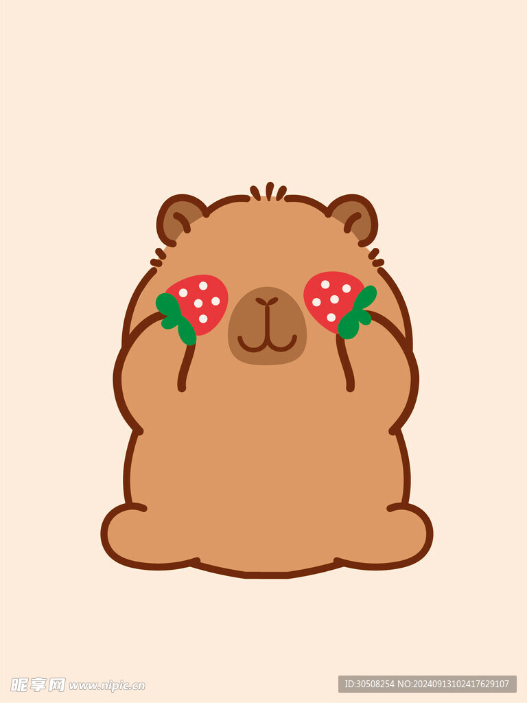 卡皮巴拉 水豚插画 卡通水豚 