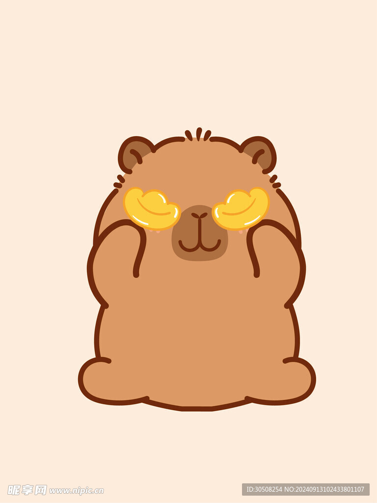 卡皮巴拉 水豚插画 卡通水豚 