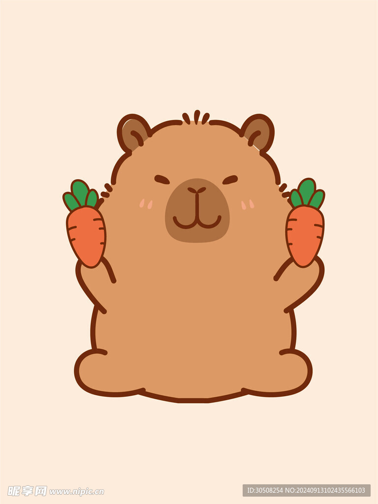 卡皮巴拉 水豚插画 卡通水豚 