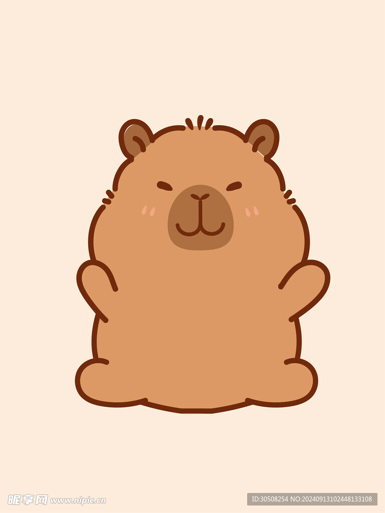 卡皮巴拉 水豚插画 卡通水豚 