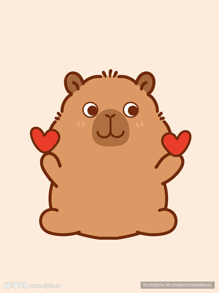 卡皮巴拉 水豚插画 卡通水豚 