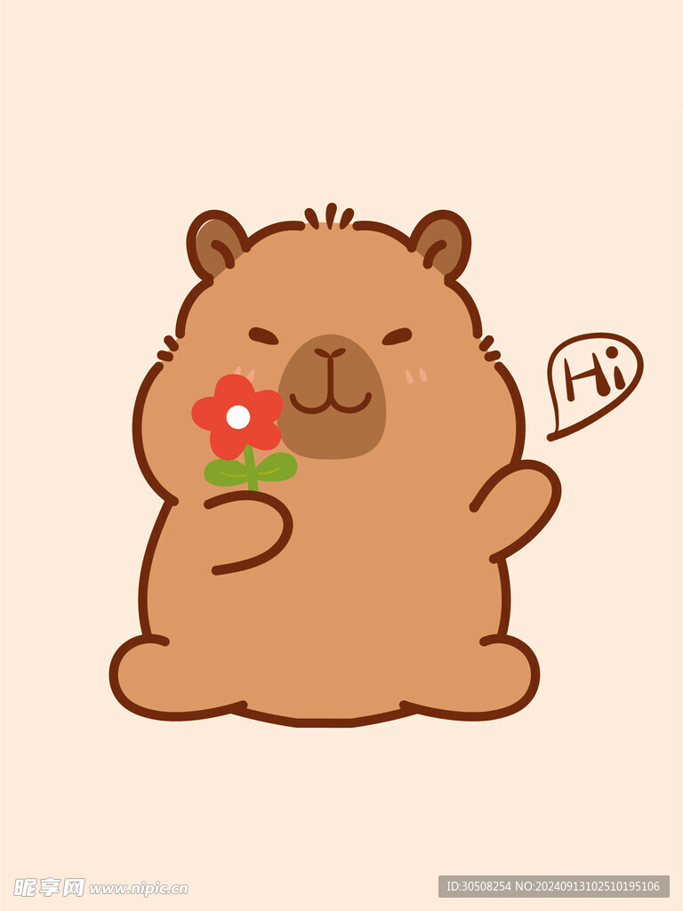 卡皮巴拉 水豚插画 卡通水豚 