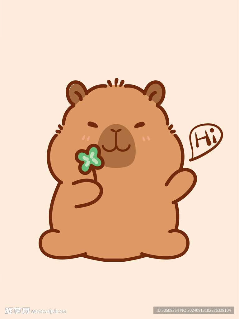 卡皮巴拉 水豚插画 卡通水豚 