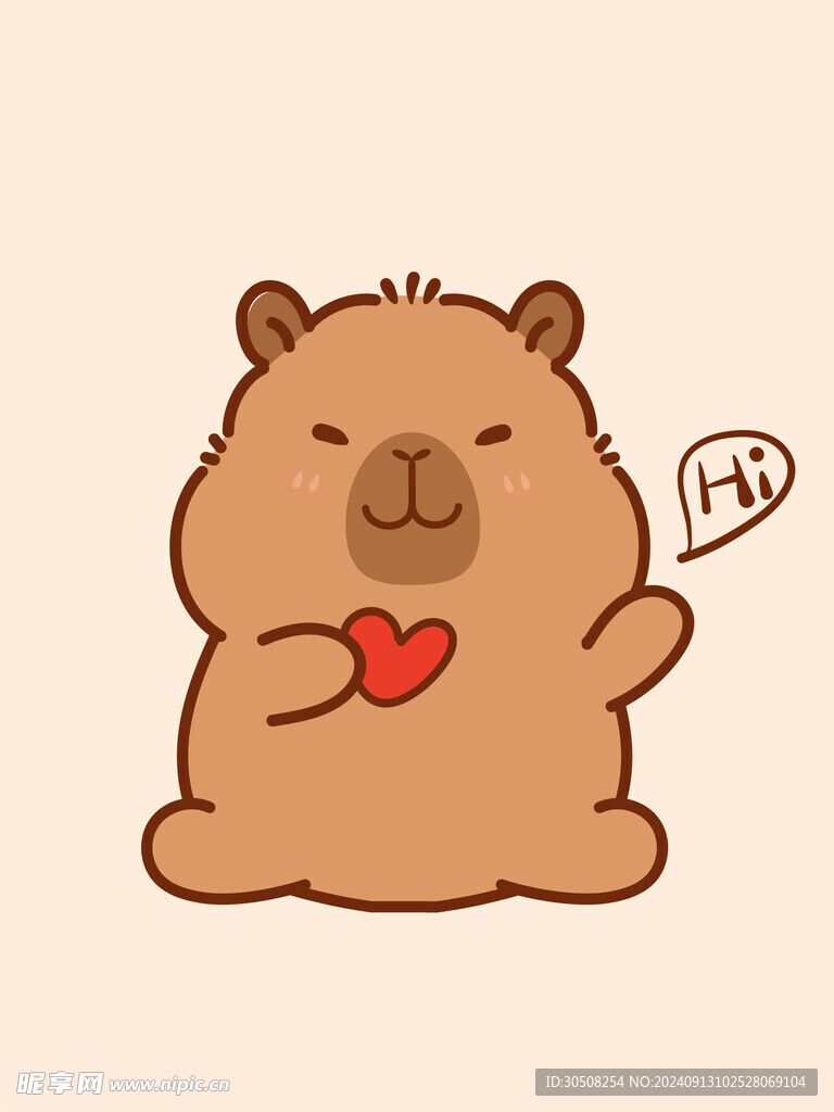 卡皮巴拉 水豚插画 卡通水豚 