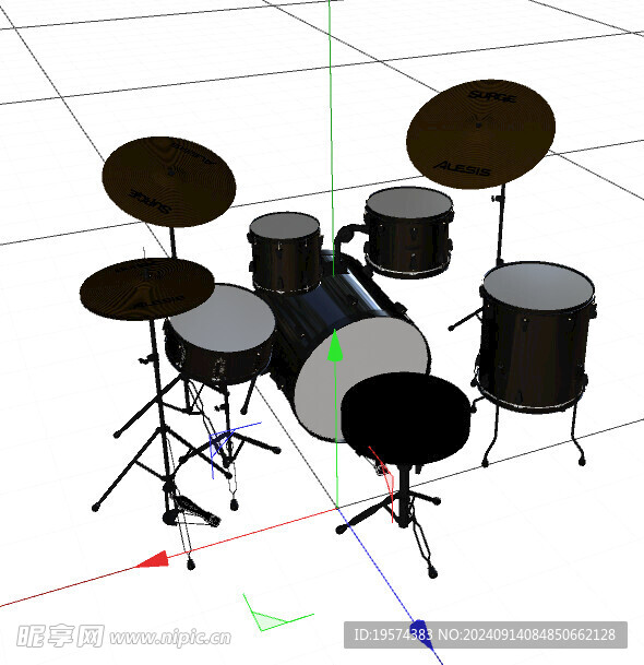 C4D模型 架子鼓