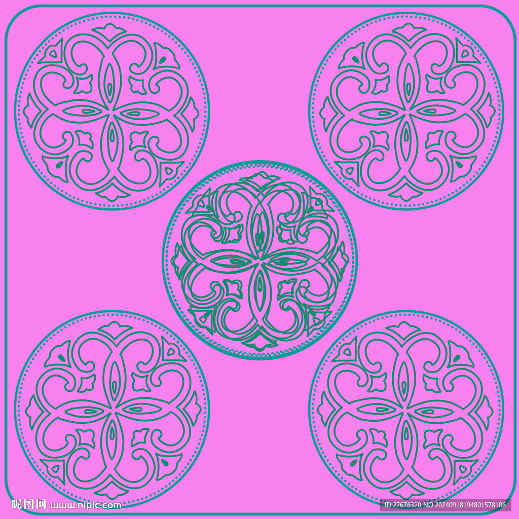 国潮宝相花纹