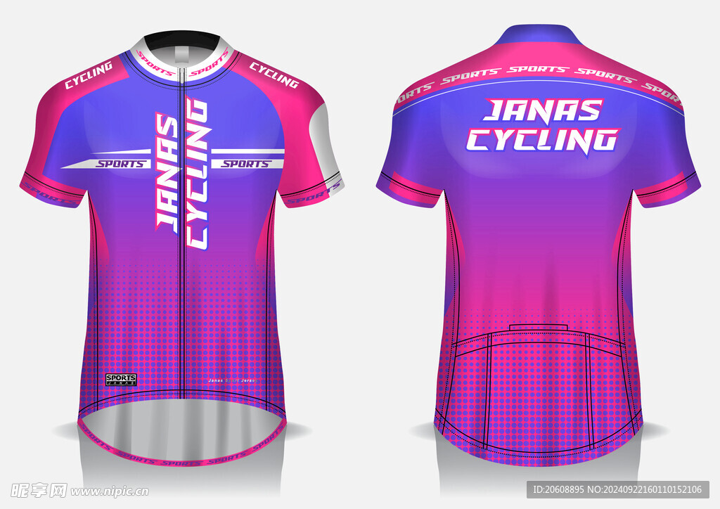 单车衣服骑行服运动服矢量效果图