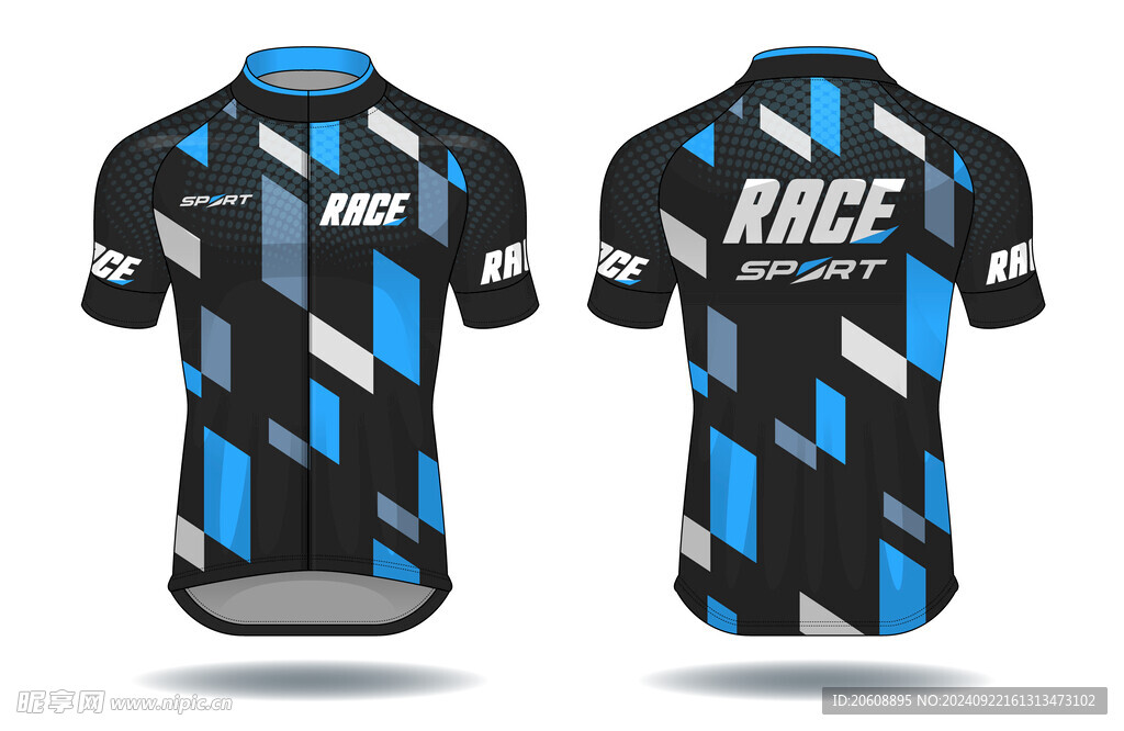 单车衣服骑行服运动服矢量效果图