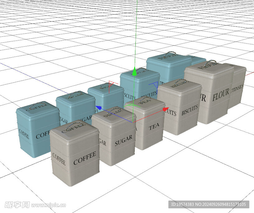 C4D模型 收纳罐