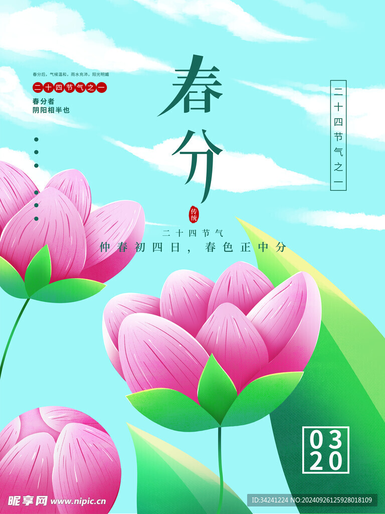 春分节气宣传海报展板