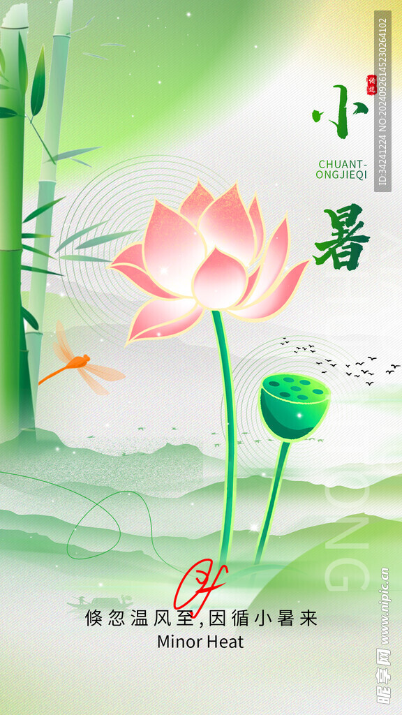 小暑节气宣传海报展板