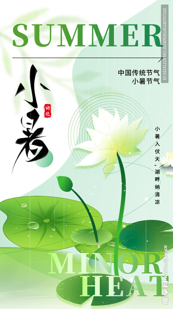 小暑节气宣传海报展板