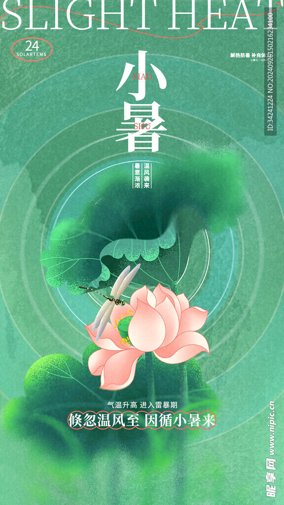 小暑节气宣传海报展板