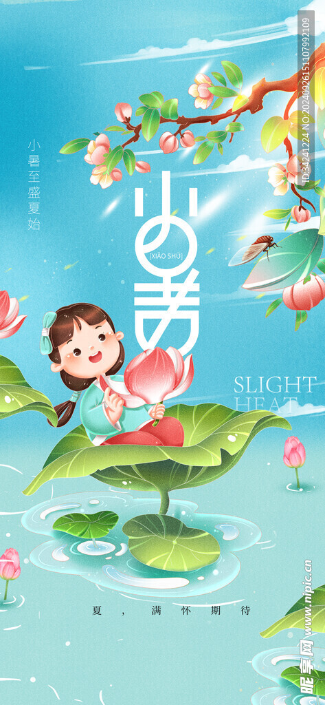 小暑节气宣传海报展板