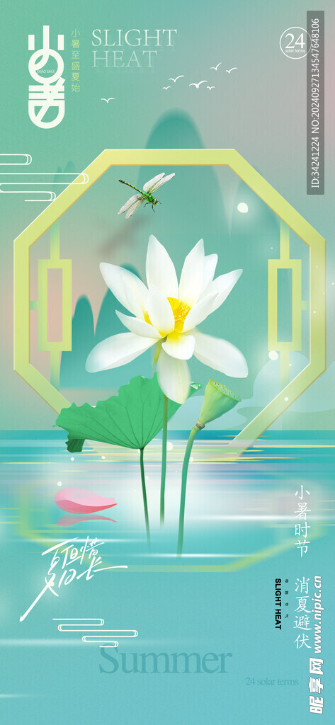 小暑节气宣传海报展板