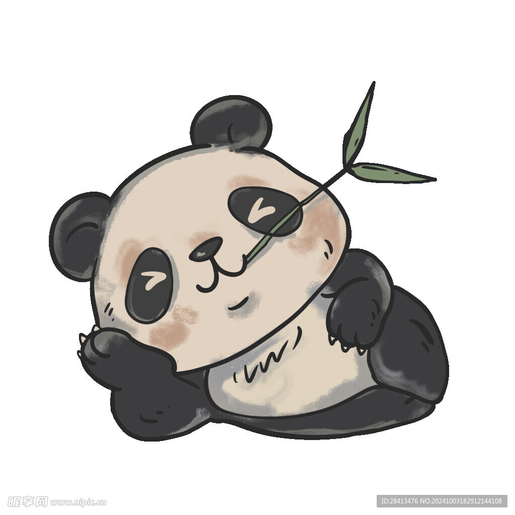 卡通悠闲熊猫图案设计