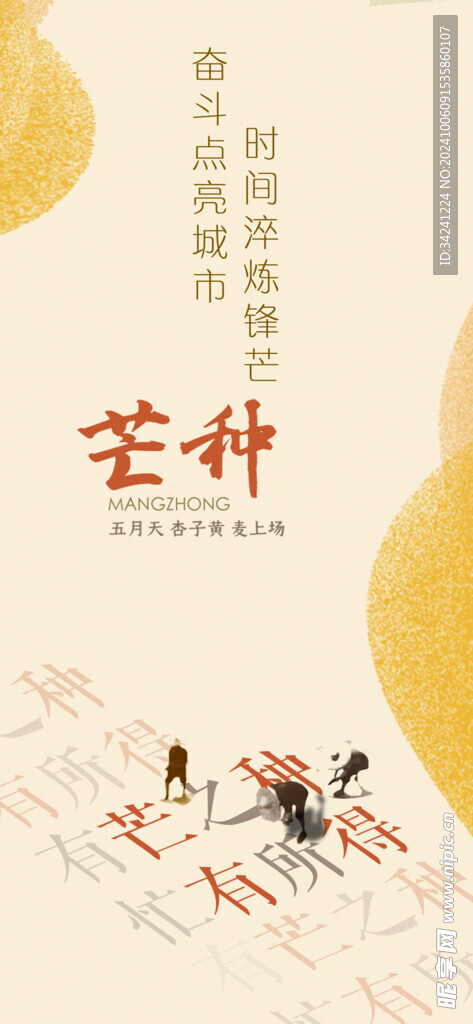 芒种节气宣传海报展板
