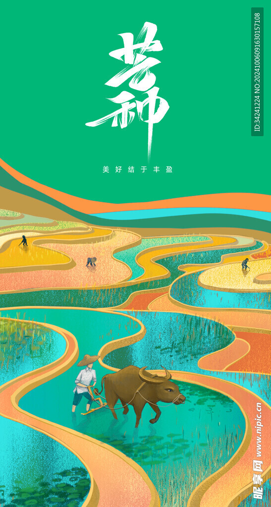 芒种节气宣传海报展板