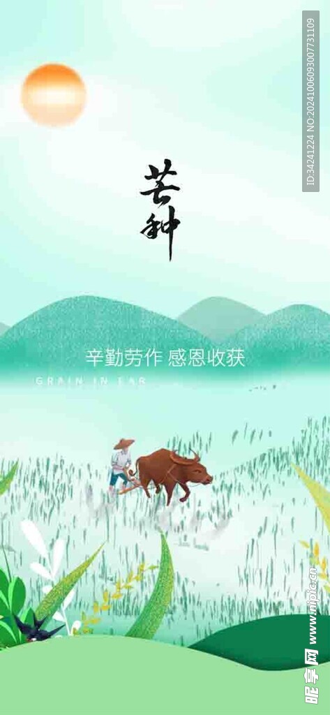 芒种节气宣传海报展板