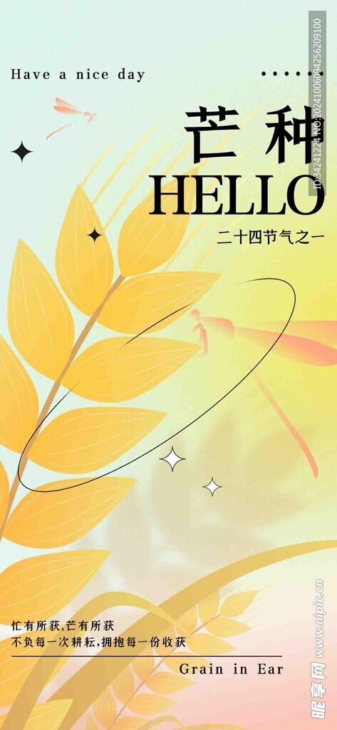 芒种节气宣传海报展板