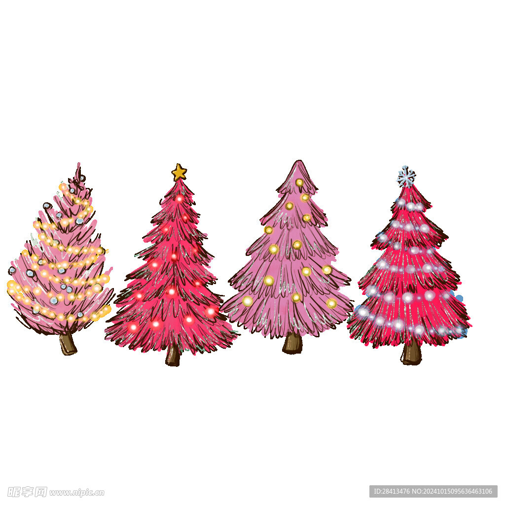 卡通圣诞树图案设计