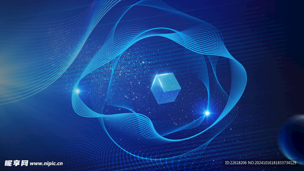 光影线条科技背景海报