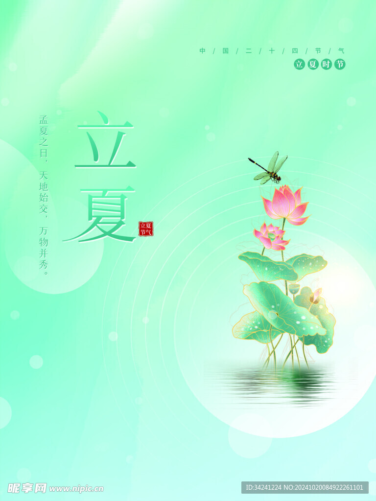 立夏节气宣传海报展板