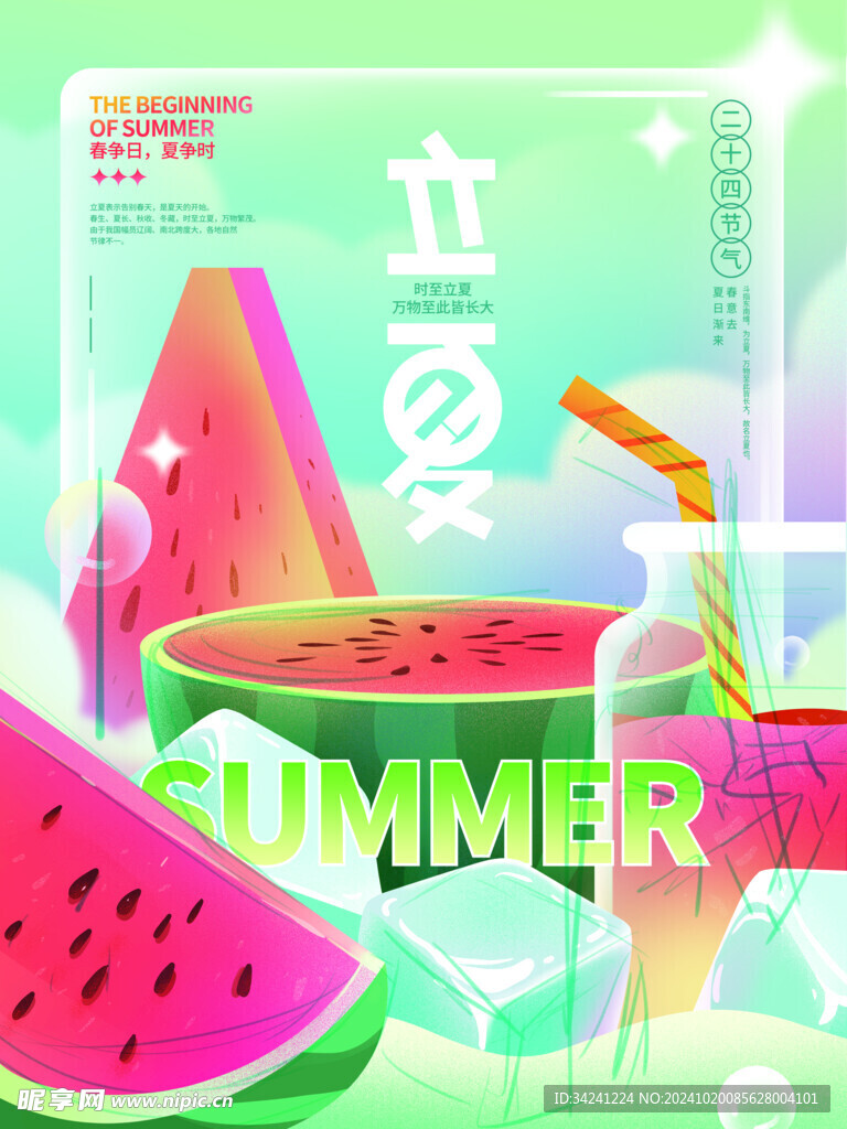 立夏节气宣传海报展板