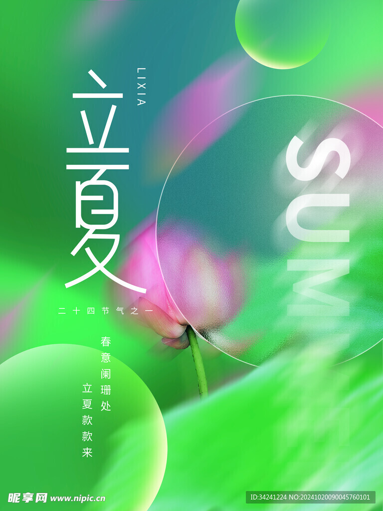 立夏节气宣传海报展板