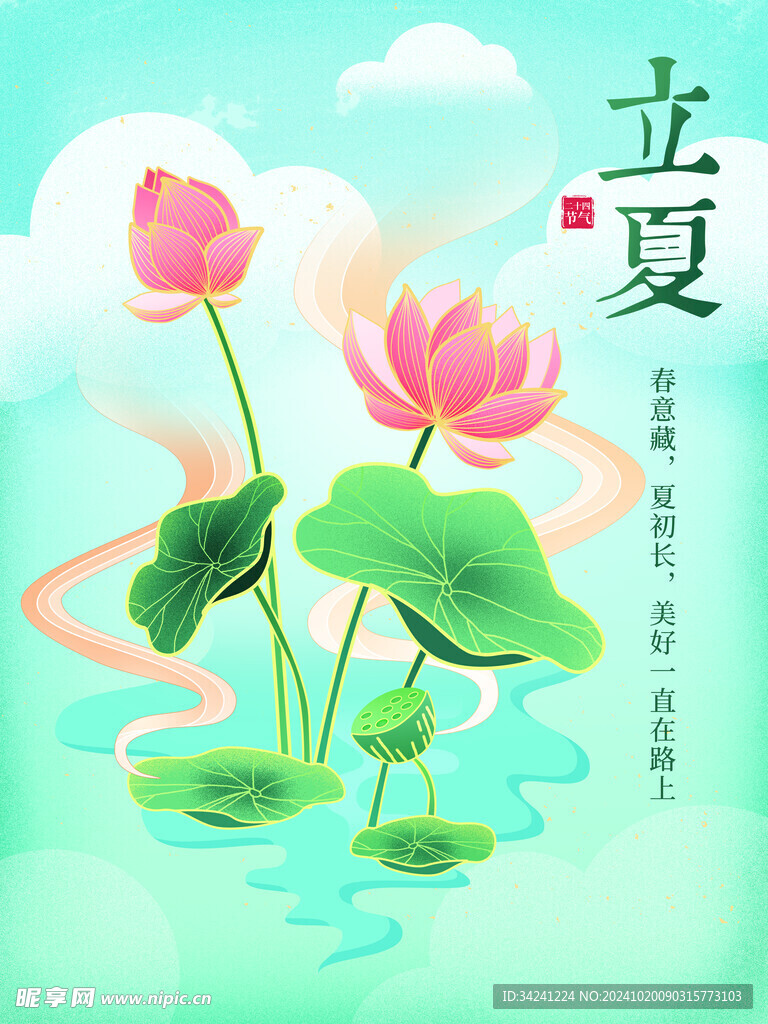 立夏节气宣传海报展板