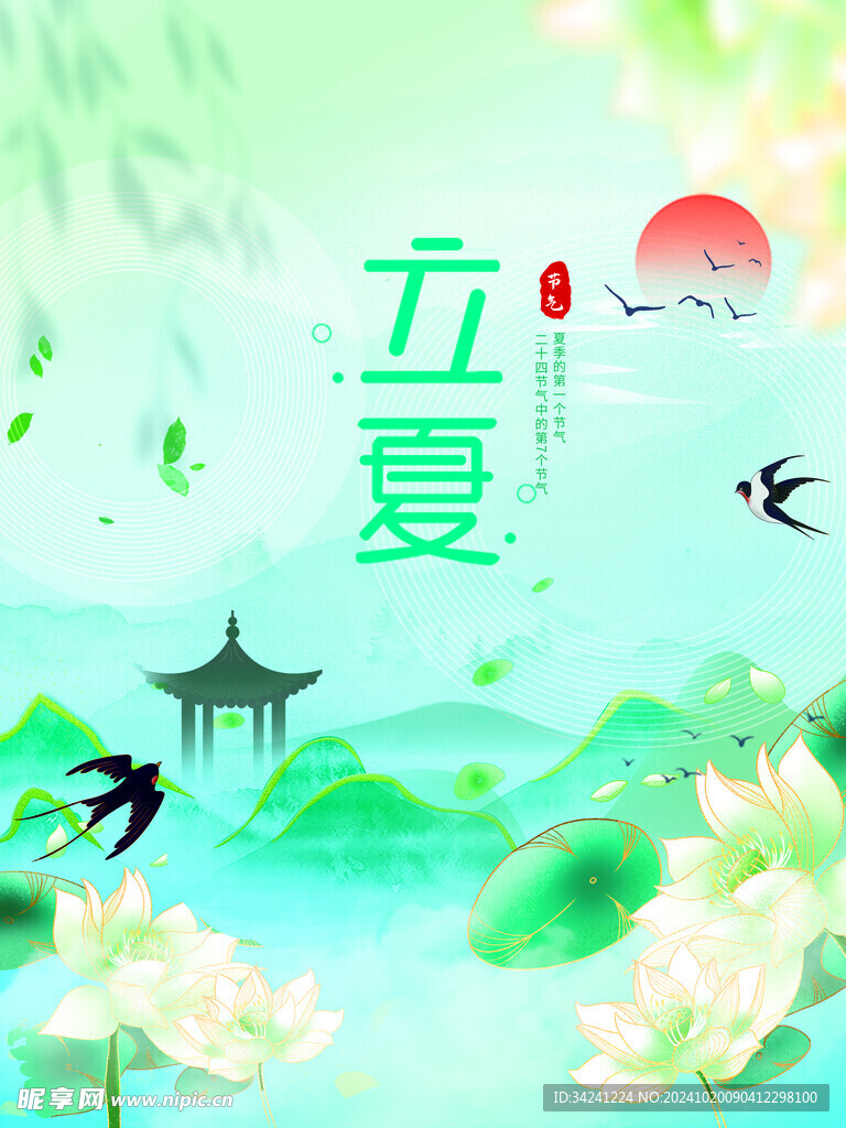 立夏节气宣传海报展板