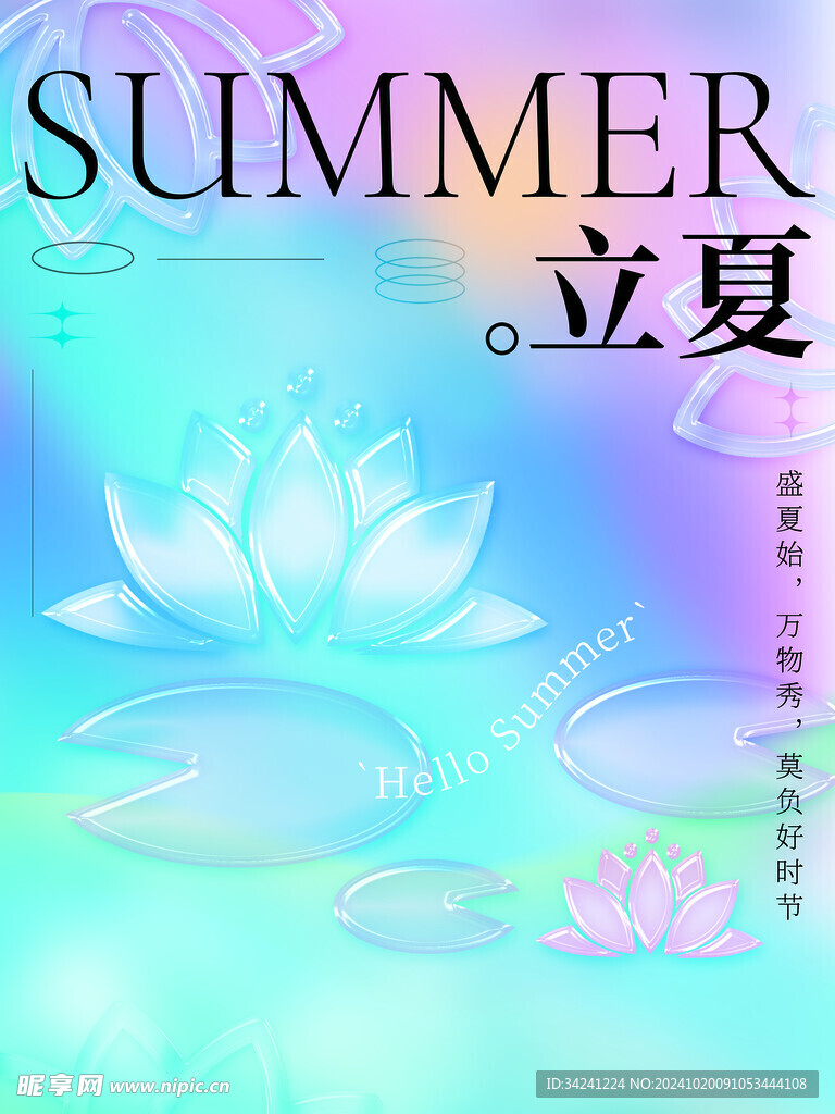 立夏节气宣传海报展板