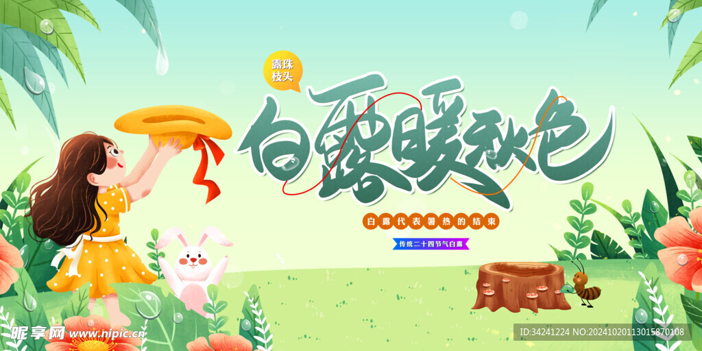 白露节气宣传海报展板