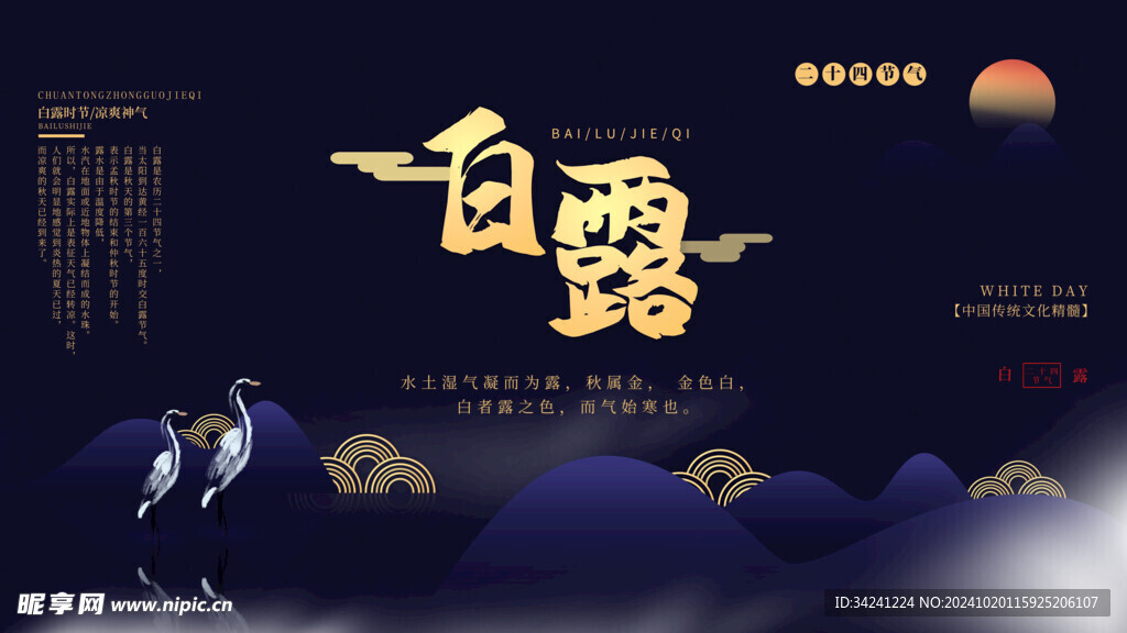 白露节气宣传海报展板